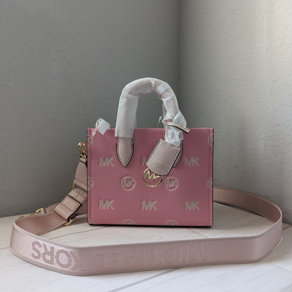 NWT Michael Kors Mirella Extra-Small Logo Debossed Crossbody Bag Carnation Multi - Picture 5 of 5
